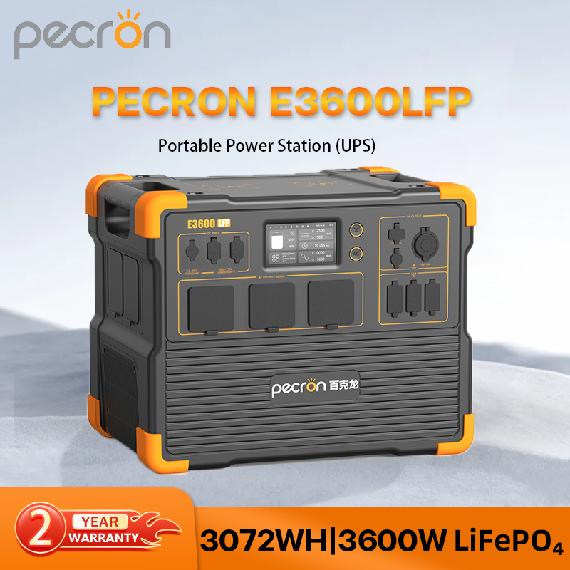 Pecron E3600LFP Portable Power Station  UPS 3600W/3072Wh(960000mAh) แบตเตอรี่สำรองพกพาความจุขนาดใหญ่